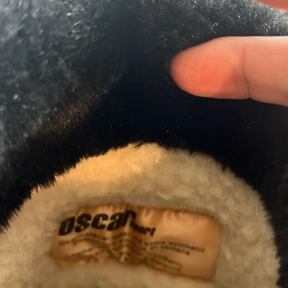 Oscar Sport Apres Ski Black Fur Lace  Boots 6 New